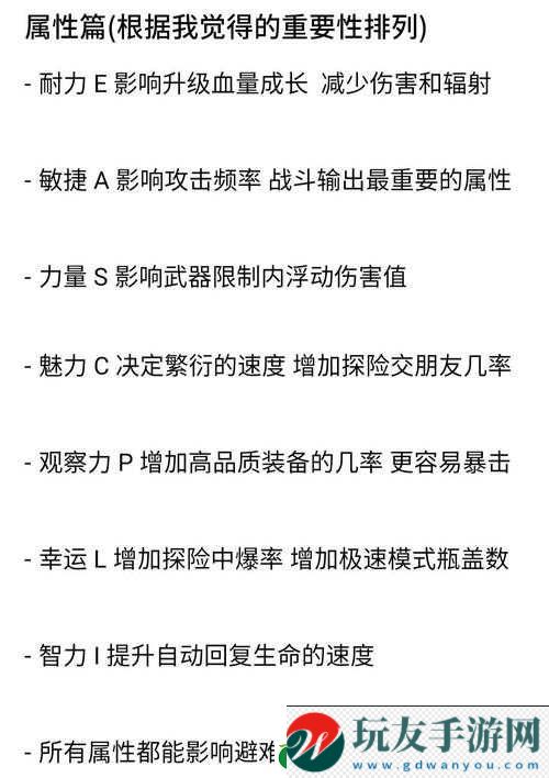 輻射避難所戰(zhàn)斗屬性影響深度解析：屬性隱藏效果揭秘